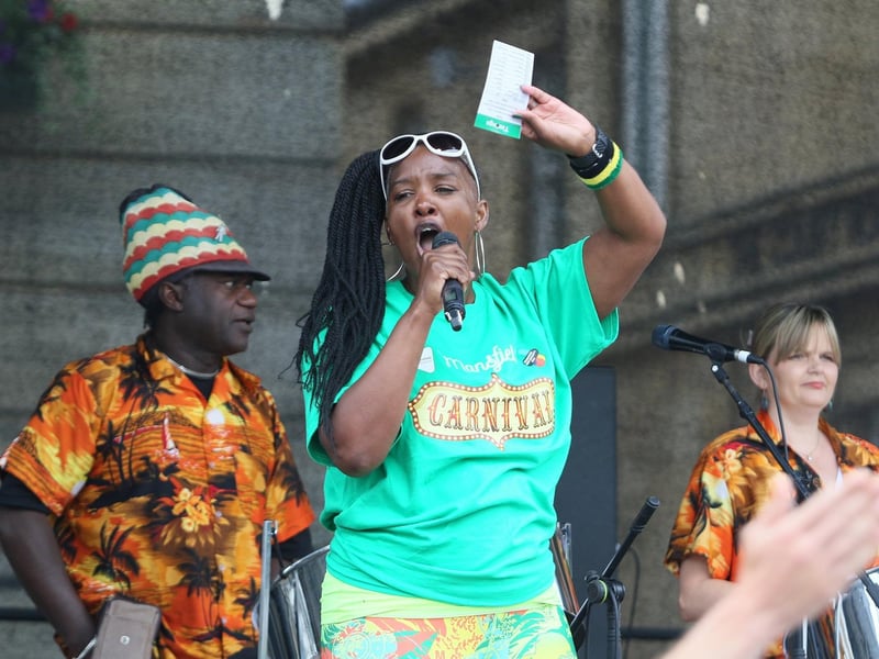 Mansfield Carnival, entertainment on the stage in the Market Place.