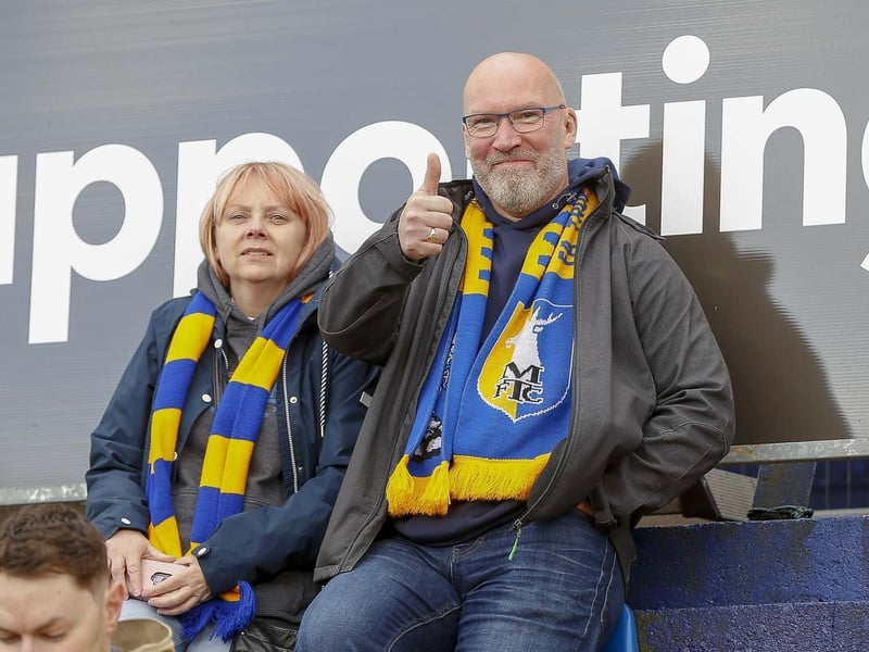 Mansfield Town fans ahead of kick-off at Stockport County.