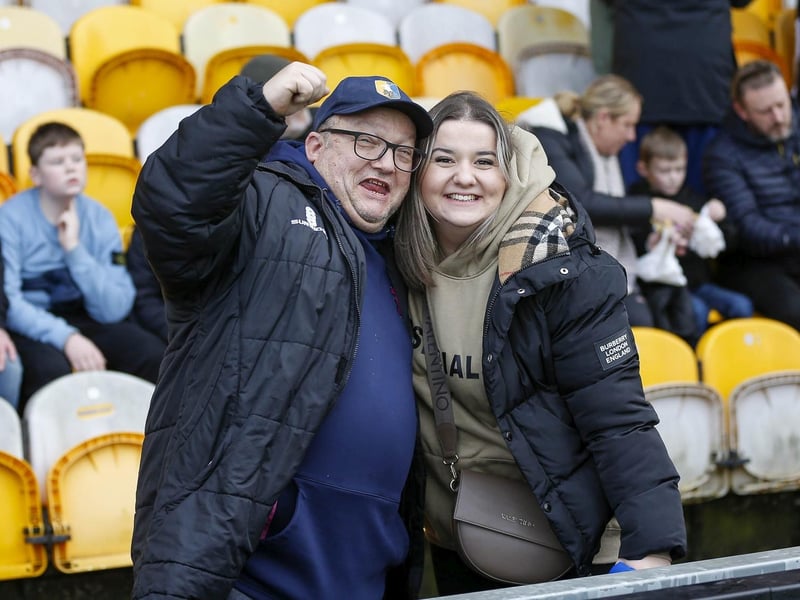 Mansfield Town fans enjoy the 2-0 win over Newport County.