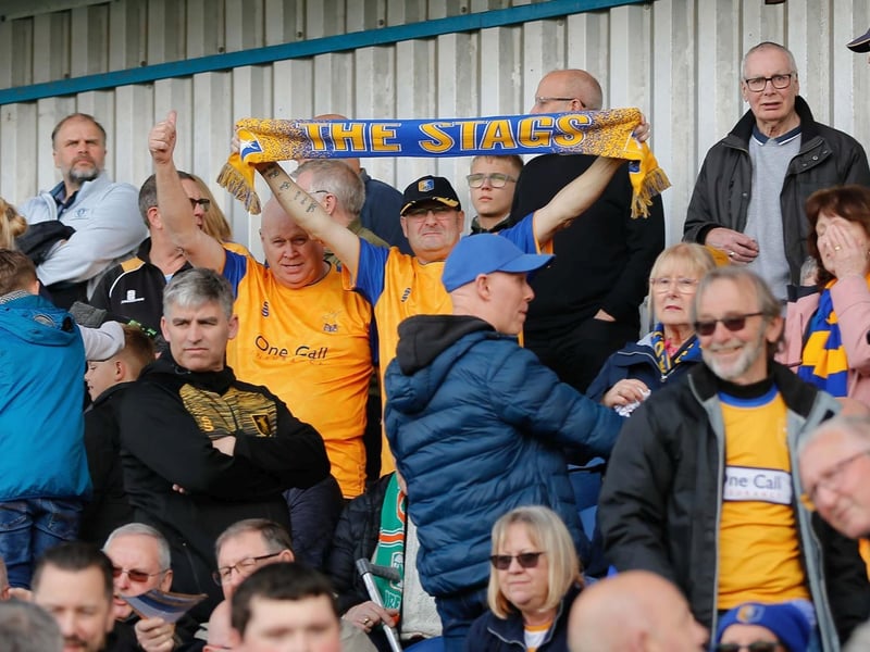 Mansfield Town fans at the last home game of the season.