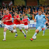 Stags in action at Salford City in their final away game of last season.