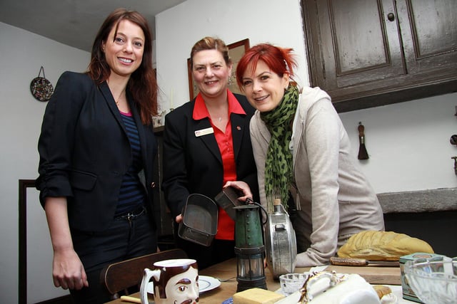 2012: Ashfield MP Gloria De Piero and TV/radio presenter Penny Smith are shown around the DH Lawrence Birthplace Museum by Jackie Greaves.