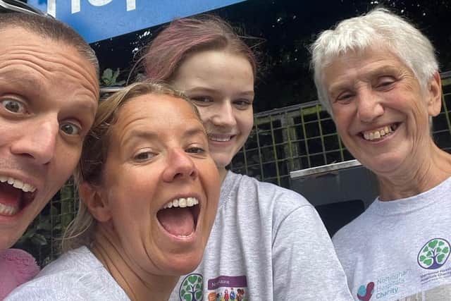 Jane pictured on the right with granddaughter Amie and her parents. – Malcolm Gamble