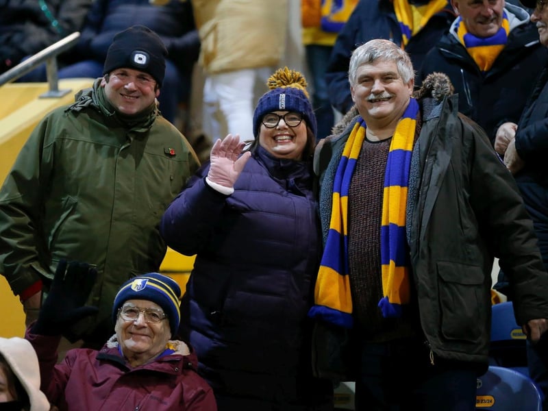 Mansfield Town fans ahead of the 1-1 draw with Doncaster Rovers.