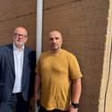 Steve Yemm and resident Marius Oprea  after talking about HMOs on Princes Street. Photo: Submitted