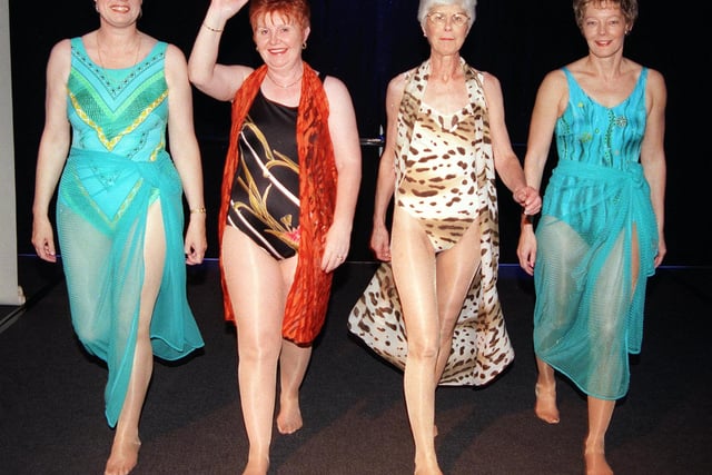 On the catwalk at the Breast Cancer Care fashion show at the Dome are, from left, Wendy Ward, Valerie Lepedat, Betty Allen and Ann Johnson back in 2000