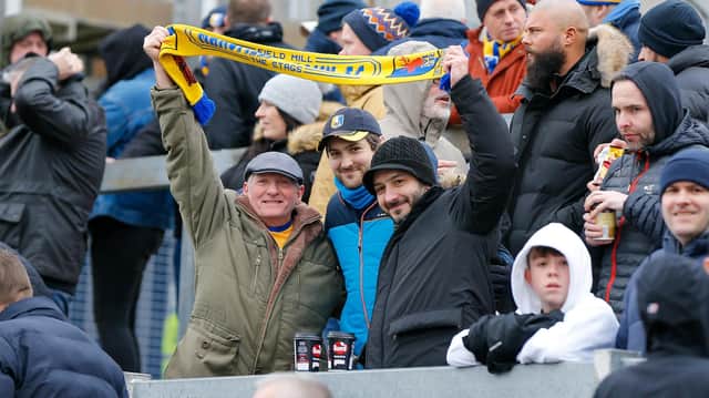 The Mansfield Town fans who backed the boys at Bristol Rovers.