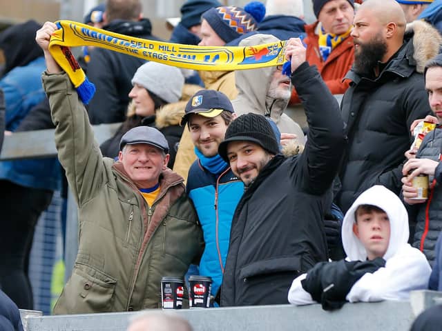 The Mansfield Town fans who backed the boys at Bristol Rovers.