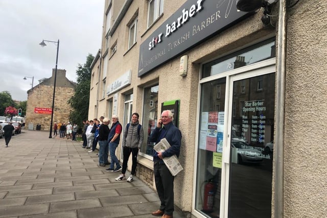 Linlithgow's Star Barber had a keen queue waiting outside from 7:30am