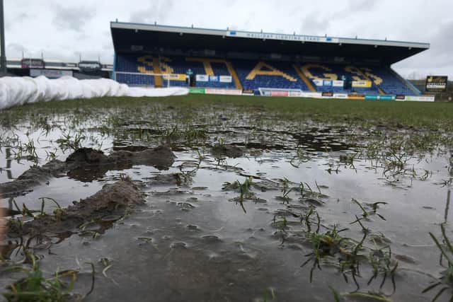 The One Call Stadium pitch on Saturday morning.