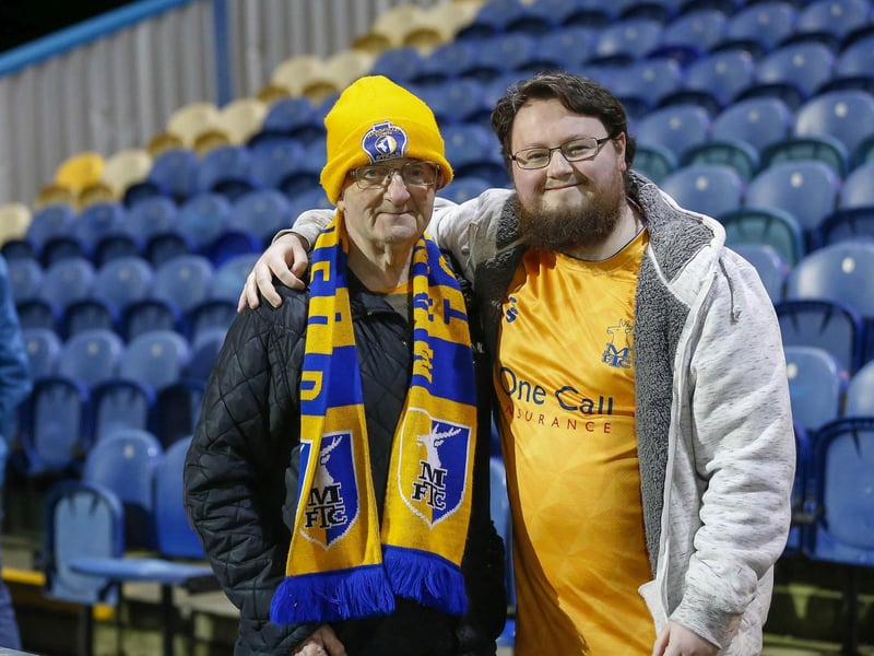 Stags fans at the One Call Stadium for the Sky Bet League 2 match against Barrow.