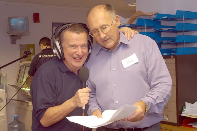 Tony Delahunty and Bill Taylor pictured during a 2006 Christmas Lights Auction at Mansfield 103.2