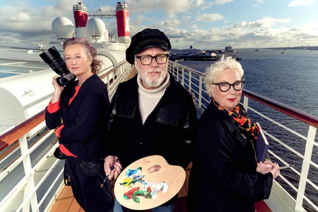 Comedian-turned-artist Jim Moir (aka Vic Reeves), best-selling author Jenny Eclair, and celebrity photographer Scarlet Page, are taking to the seas to become the cruise industry’s first ‘Moments Crew’ – a new service promising to capture guests’ most memorable onboard moments.