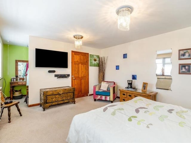 This image underlines the sheer size of the master bedroom.