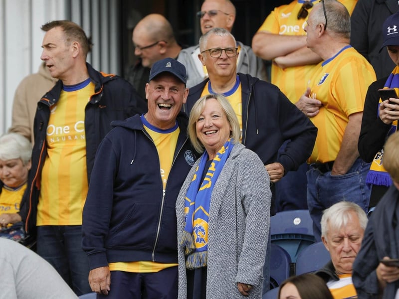 Mansfield Town fans before the 3-3 draw with Burton Albion.
