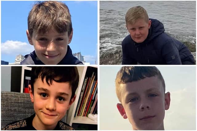 Clockwise from top left are Tom Fisher, Finley Hollingworth, Sonny Gordon and George Walker