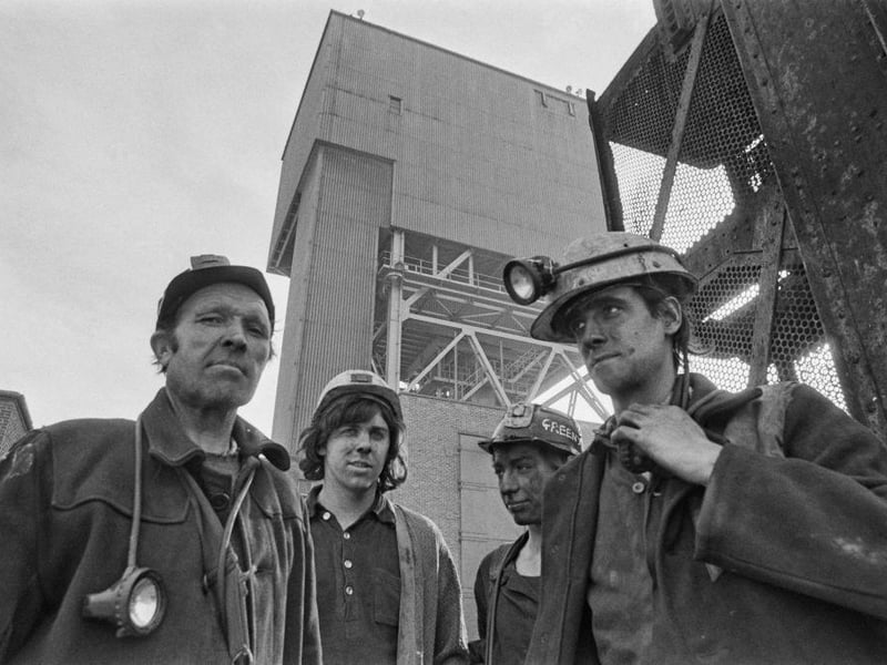Miners at the Bevercotes Colliery near Ollerton are pictured on 26th October 1973. Bevercotes was one of the first fully automated mines in the UK.