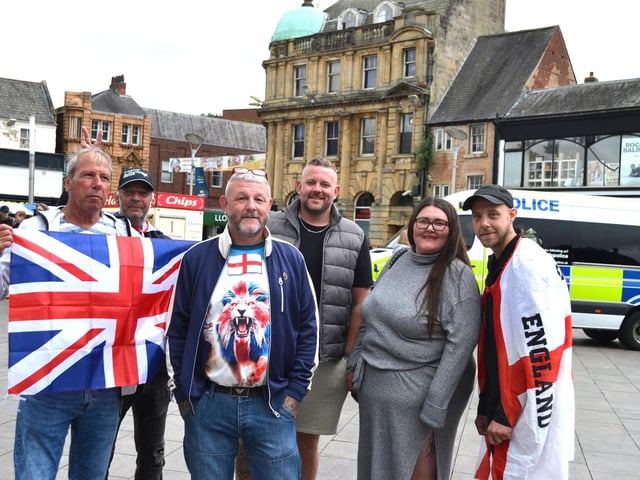 Residents gathered as part of nationwide protest against Prime Minister Sir Keir Starmer and his government.