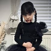 Willow, aged five, as Wednesday Addams.