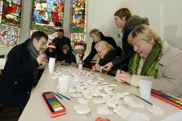 A 2013 reminder of a Christmas crafts session which involved making tree decorations at Holy Trinity Church.