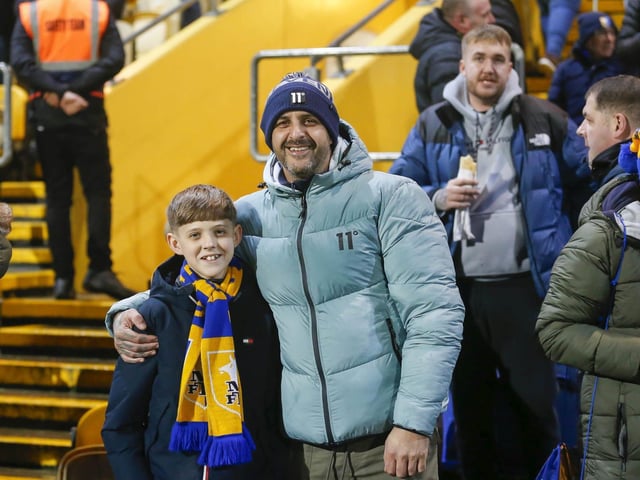 Mansfield Town fans at last night's draw with Sutton United.