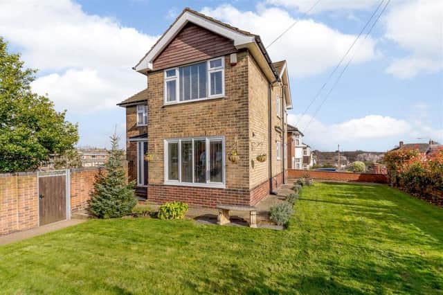 This detached family home, with four bedrooms, at Hillside, West Bank Lea in Mansfield is on the market for £380,000 with estate agents Richard Watkinson and Partners.