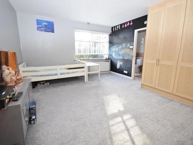 The two bedrooms at the rear end of the first floor both benefit from a bank of wardrobes. Large double rooms, they also have access to en suite facilities.