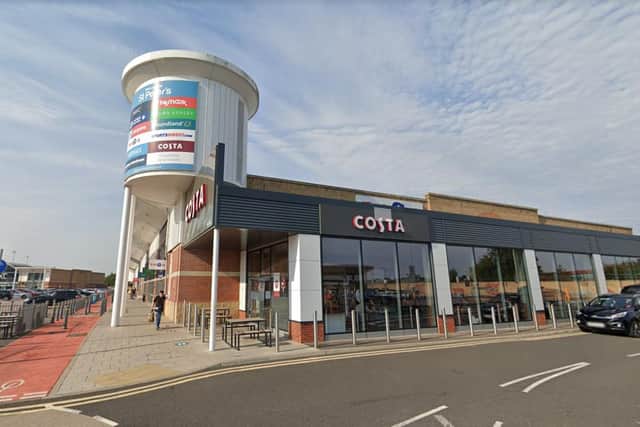 Costa Coffe, on St Peter's Retail Park, Mansfield.