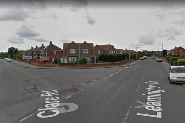 The vehicle overturned at the junction of Clare Road and Leamington Drive.
