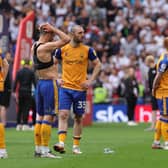 Stags players are heartbroken at the final whistle  - Picture by Richard Parkes