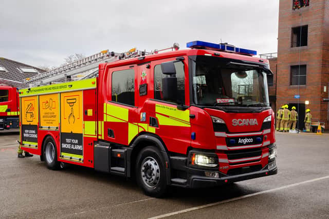 The new fire appliance at Ashfield Fire Station.