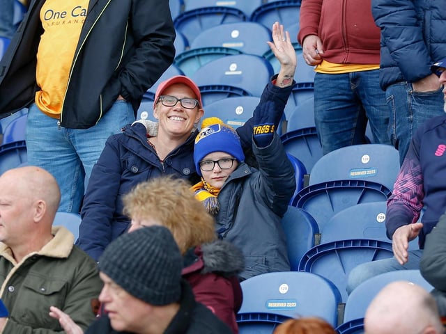 Mansfield Town fans ahead of the win over Stevenage.