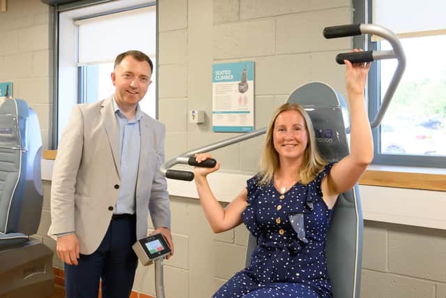 David Heathcote, head of Business Development at Innerva, and Marie Clay, leisure manager for the council