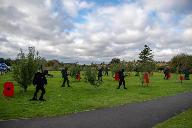 The incredible display was vandalised less than five hours after it was completed