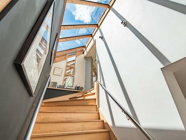 A terrific shot of one of the staircases at The Garden House.
