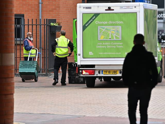 A delivery from the Asda supermarket  (Photo by PAUL ELLIS/AFP via Getty Images)