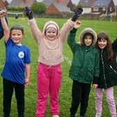 Leamington Primary Academy children braved the weather to raise money for NHS charities