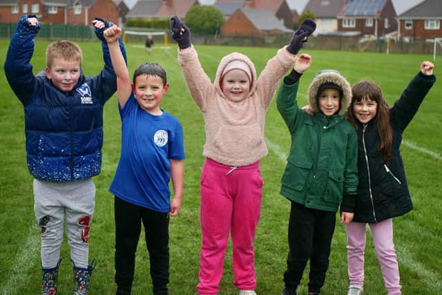 Leamington Primary Academy children braved the weather to raise money for NHS charities