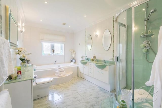 The family bathroom, which can be found on the ground floor, includes a spacious jacuzzi bath. The five-piece suite also features a shower cubicle, low-flush WC, vanity unit offering lots of storage space, and double wash hand basins with mixer taps above. As if that was not enough, there is underfloor heating, a heated towel-rail and downlights.