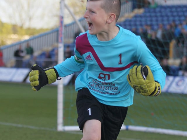 Joy for Welbeck 'keeper George Smith-Grout after he saves the last penalty.