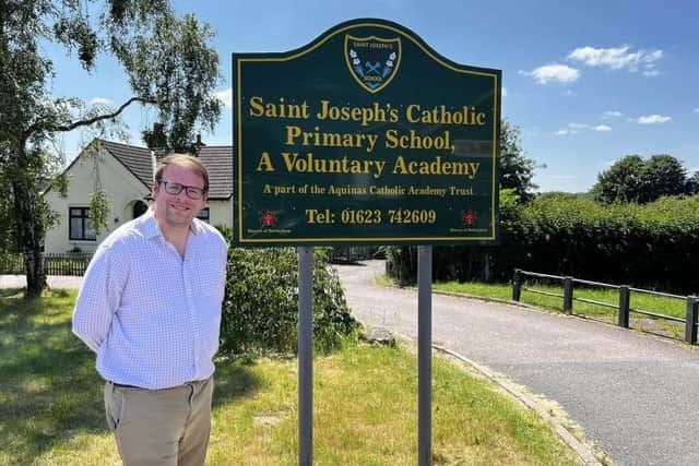 Bolsover MP Mark Fletcher on a visit to St Joseph's Catholic Primary School in Langwith Junction last summer.