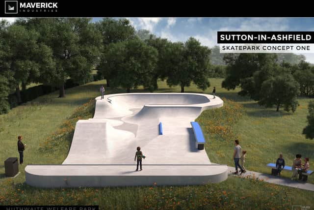 One option for the skate bowl at Huthwaite Welfare Park