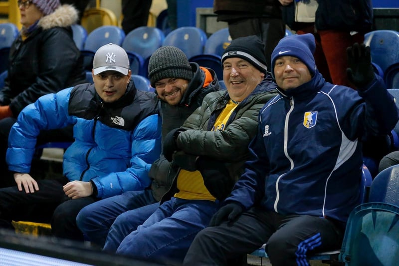 Mansfield Town fans ahead of the 1-1 draw with Doncaster Rovers.