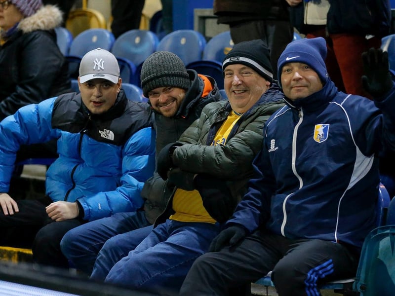 Mansfield Town fans ahead of the 1-1 draw with Doncaster Rovers.