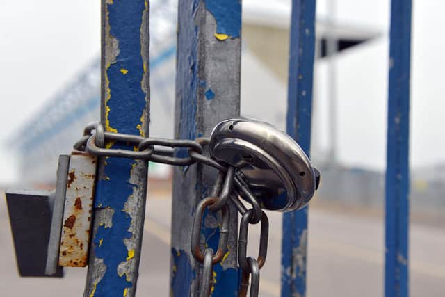 A locked One Call Stadium - home to Mansfield Town FC.