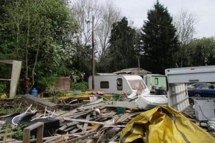 A proposed site, pictured in 2022, for seven permanent caravan homes at Station Yard, near Chesterfield Road, Pleasley
