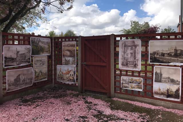 Some of the Forgotten Frames posters displayed in the court yard area at Vale Court