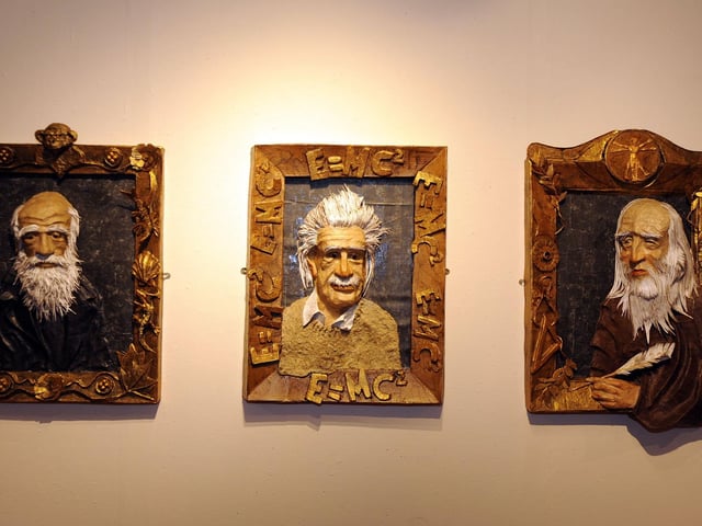 Some of the iconic creations from Phillip Cox as part of his papier mache sculpture exhibition at the Mansfield Museum.