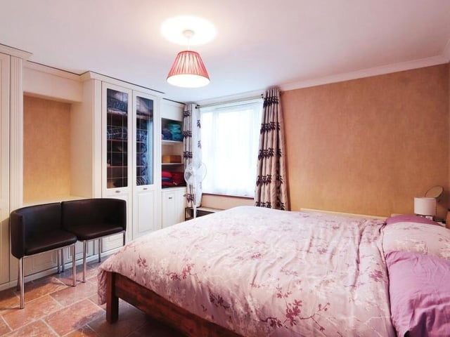 The annexe bedroom is a double with built-in wardrobes.