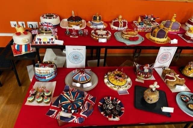 A selection of some of the pupils' royal cakes.